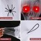 Halloween Outdoor Skull Decorations,20" Halloween Hanging Skeleton Spooky Voice Activated Decor with LED Red Eyes Spider for Halloween Party Haunted House Props Yard Indoor Outside Decorations